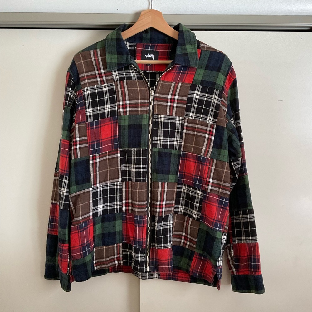 Stussy Men's Multicolor Plaid Zip Shirt Jacket